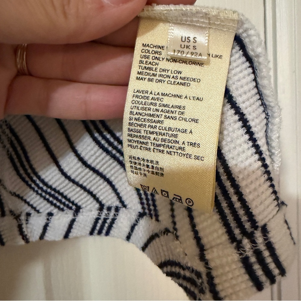 Maeve Navy and White Striped Knit Top - Picture 5 of 11